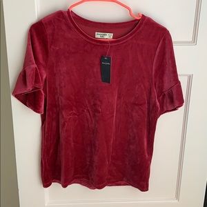Maroon velvet shirt